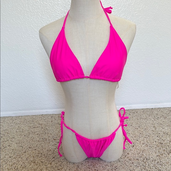 Source Unknown Swim Vibrant Pink Bikini Set Poshmark